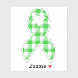 Pegatina Non-Hodgkin's Lymphoma Plaid Green Ribbon