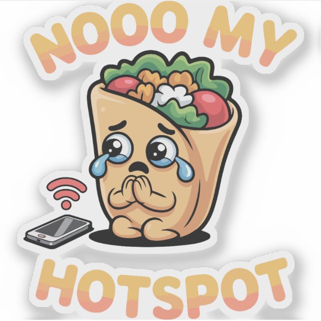 Pegatina Nooo Mi Hotspot – Divertido Meme de Brainrot Itali (Anverso)
