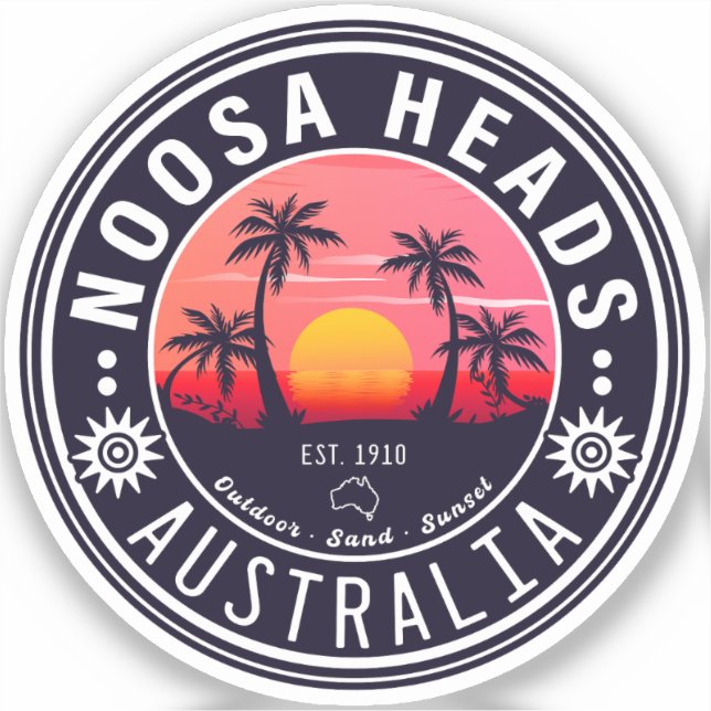 Pegatina Noosa Head Australia Vieja Retro Souvenirs 80 (Anverso)