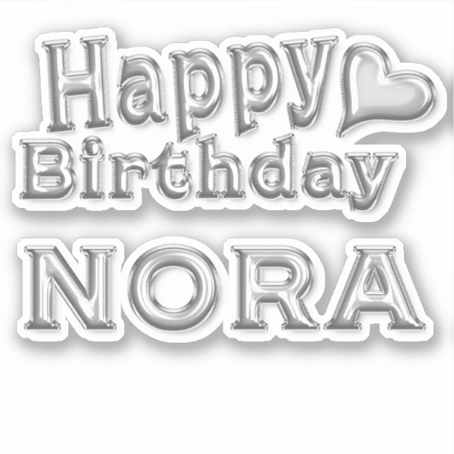 Pegatina Nora Happy Birthday silver Aufkleber Sticker (Anverso)