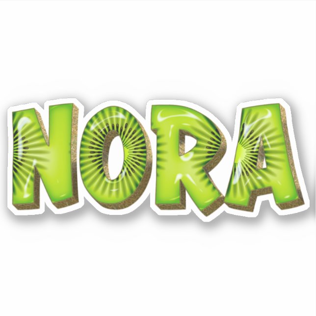 Pegatina Nora Name Kiwi Design Aufkleber Sticker (Anverso)
