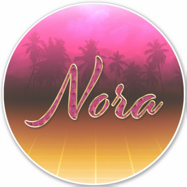 Pegatina Nora Vorname Name golden pink Aufkleber Sticker (Anverso)