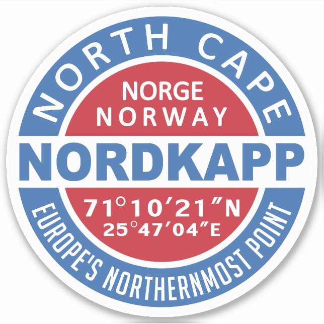 Pegatina NORDKAPP Noruega (Anverso)
