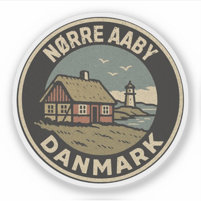 Pegatina Nørre Aaby, Dinamarca Danmark (Anverso)