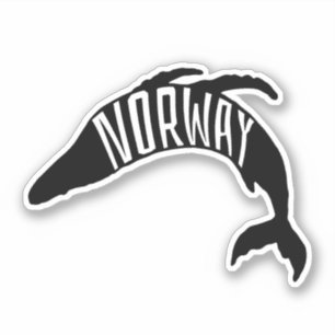Pegatina Noruega, esquema de ballenas - Europa Travel