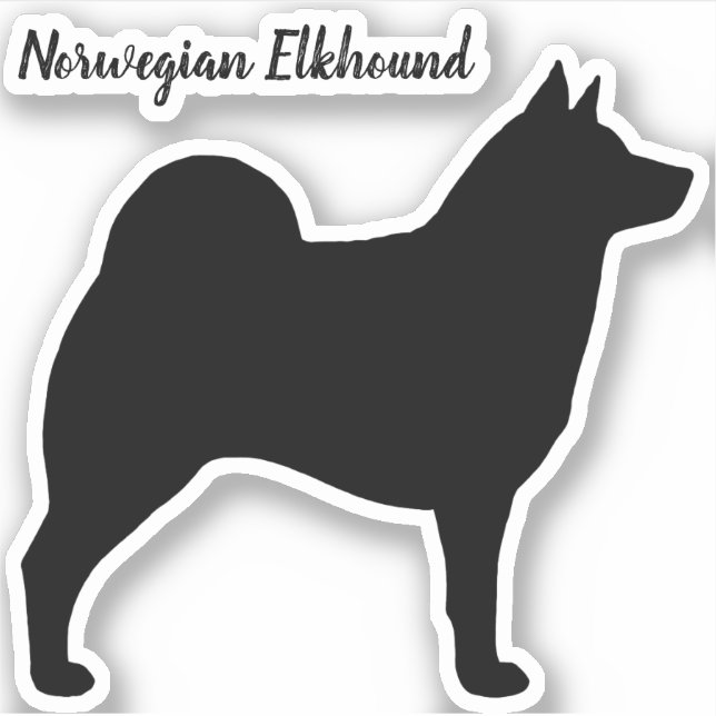 Pegatina noruego Elkhound Dog Silhouette Vinyl (Anverso)