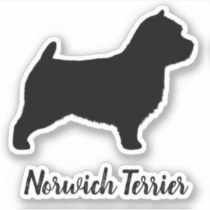 Pegatina Norwich Terrier Silhouette Perro Raza Vinyl Pegati