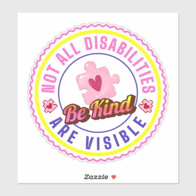 Pegatina Not all Disabilities are visible Car Decal Sticker (Hoja)