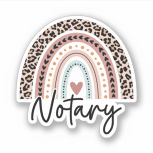 Pegatina Notario Leopard Rainbow, Notario Cute