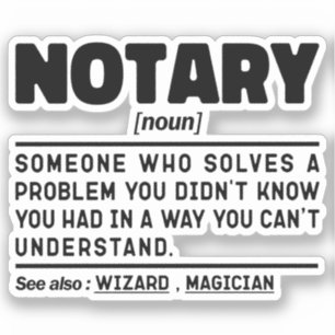 Pegatina Notary Noun Definition Document Witness Employee