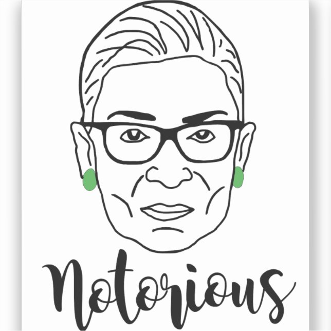 Pegatina Notorious RBG Mug - Ruth Bader Ginsburg (Anverso)