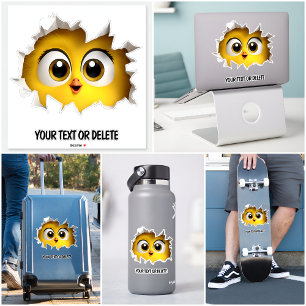 Pegatina Novedad Hole Peeking Cute Chick Guay