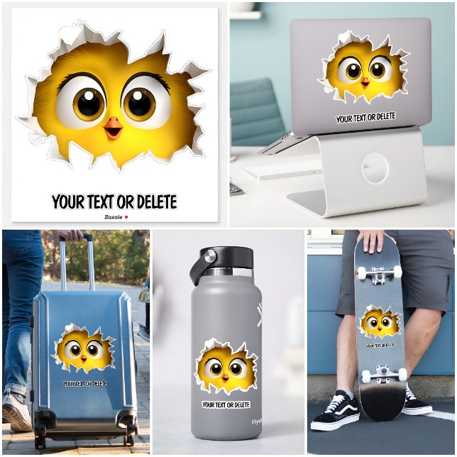 Pegatina Novedad Hole Peeking Cute Chick Guay (Subido por el creador)