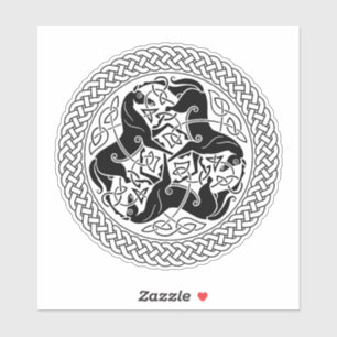 Pegatina Nudo negro de Epona del Celtic con los caballos