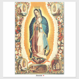 Pegatina Nuestra Señora De Guadalupe Arte Radiante