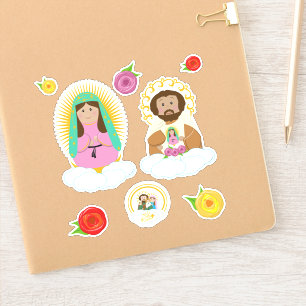 Pegatina Nuestra Señora de Gudalupe y San Juan Diego