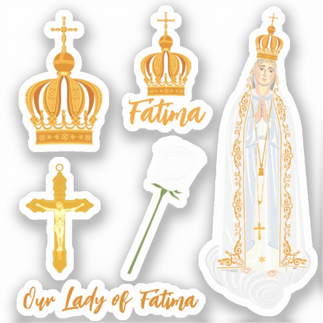 Pegatina Nuestra Señora de la Corona de Fátima (Anverso)