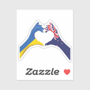Pegatina Nueva Zelanda Nueva Zelanda Ucrania Amor Ucraniano