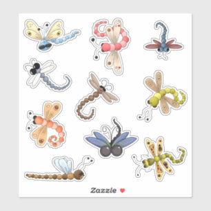 Pegatina Nueve coloridas libélulas vinílicas