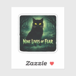 Pegatina Nueve Vidas de Miedo - Gato Negro