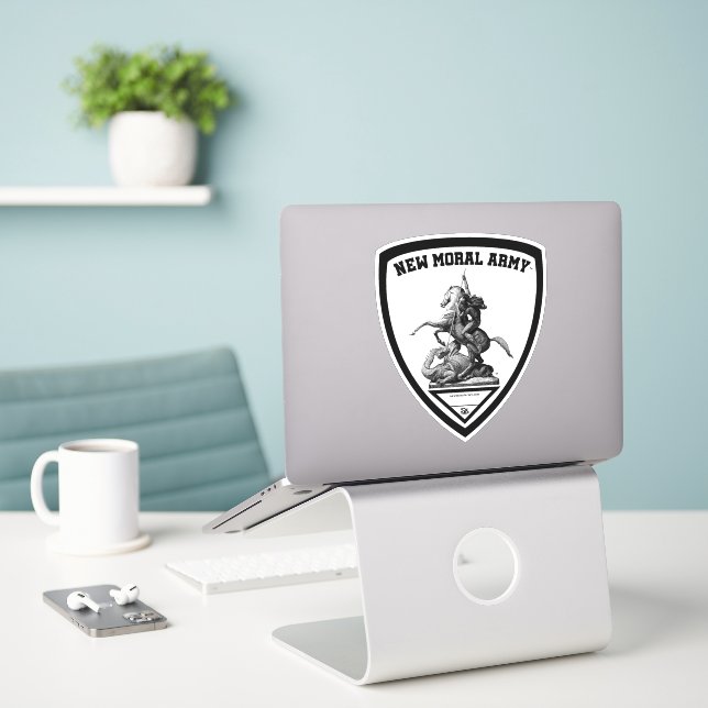 Pegatina Nuevo logotipo Escudo Moral Army™ (Ordenado portátil  en el escritorio)