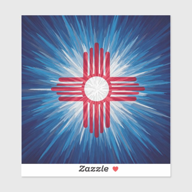 Pegatina Nuevo México Blanco Rojo y Azul (Hoja)