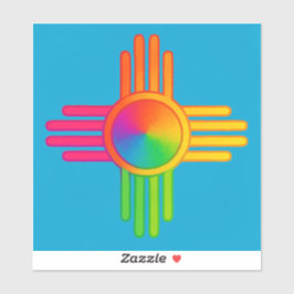 Pegatina Nuevo México Zia Sol Neón