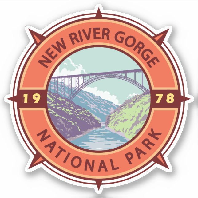Pegatina Nuevo Parque Nacional de Garganta del Río Emblema  (Anverso)