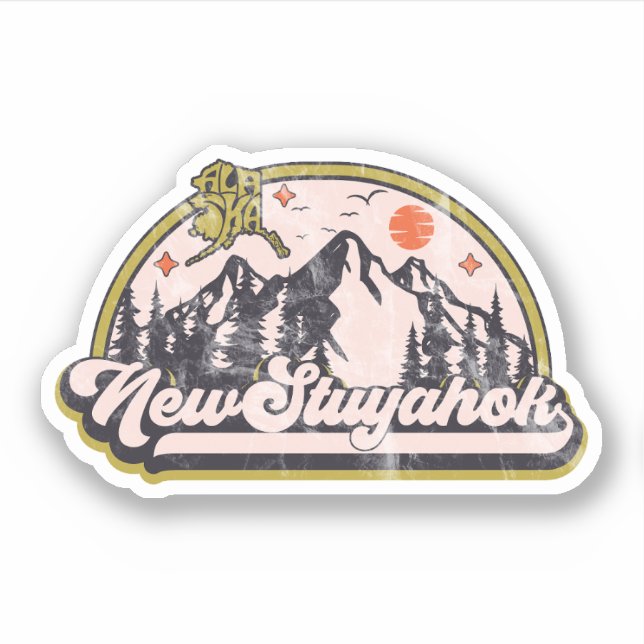 Pegatina Nuevo Stuyahok, Alaska (Anverso)