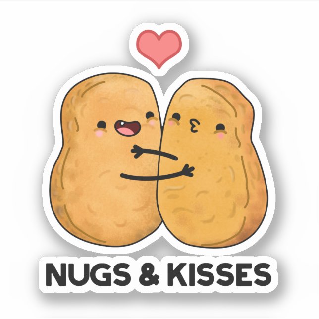 Pegatina Nugs And Kiss Graciosos Bollos De Pollos (Anverso)
