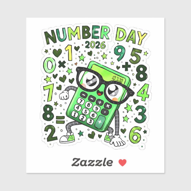 Pegatina Number Day 2026 Maths Sticker for Kids (Hoja)