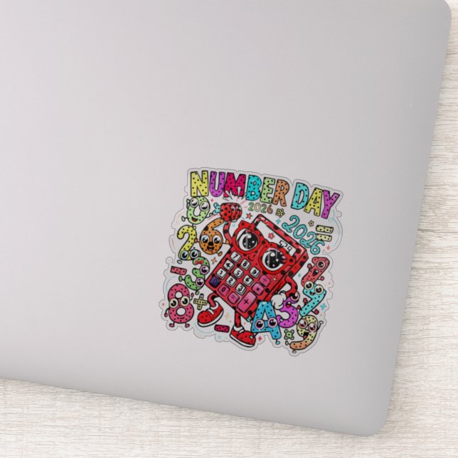 Pegatina Number Day 2026 Maths Sticker for Kids UK (Detalle)
