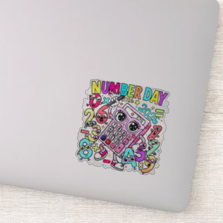 Pegatina Number Day Calculator Sticker for Kids UK School
