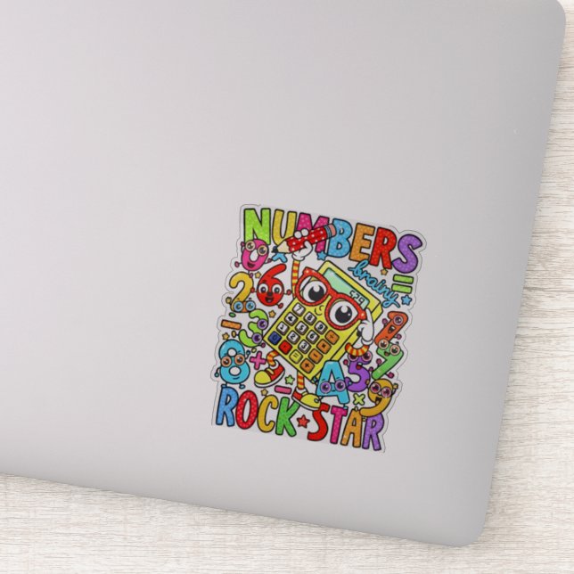 Pegatina Number Day Maths Sticker for Kids UK Classroom (Detalle)