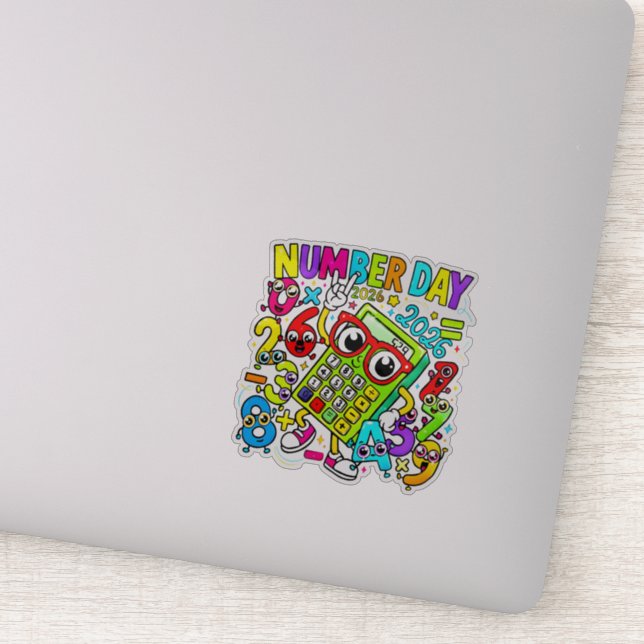 Pegatina Number Day Maths Sticker for Kids UK School (Detalle)