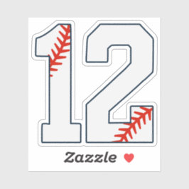 Pegatina Número 12 de Jersey de Béisbol