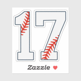 Pegatina Número 17 de Jersey de Béisbol