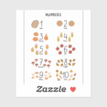 Número 1 a 10 en niños estéticos en otoño educacio