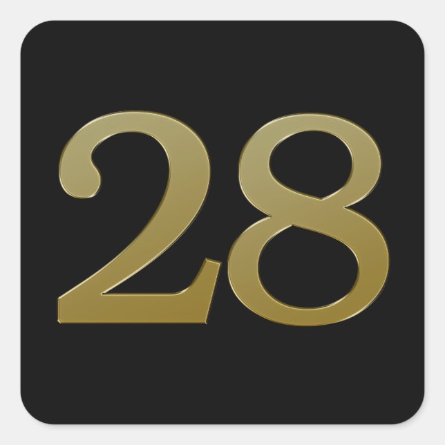 Pegatina número 28 Gold Square (Anverso)