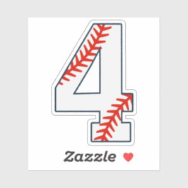 Pegatina Número 4 de Jersey de Béisbol