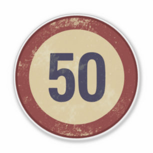 Pegatina Número 50 Vintage Agotado