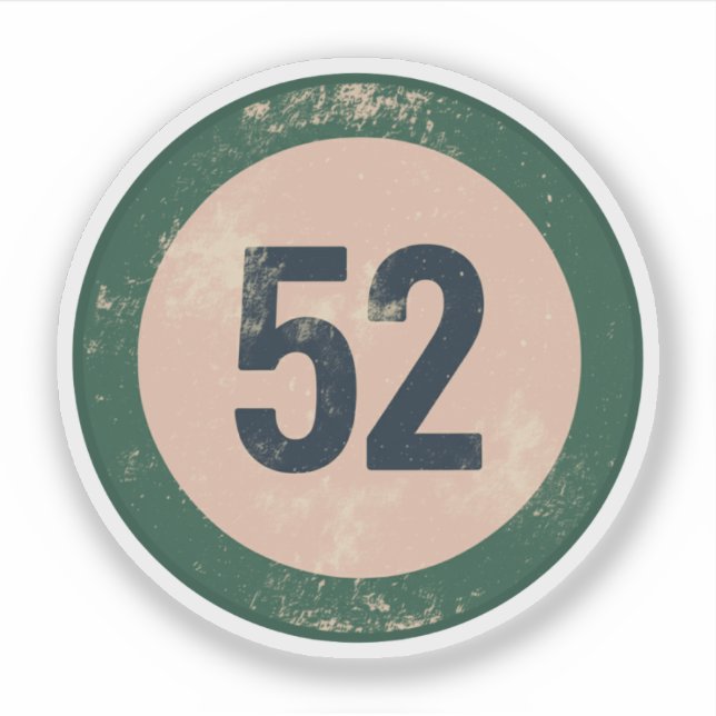 Pegatina Número 51 Vintage Agotado (Anverso)