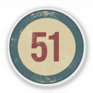 Pegatina Número 51 Vintage Agotado