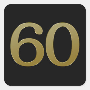 Pegatina número 60 Gold Square