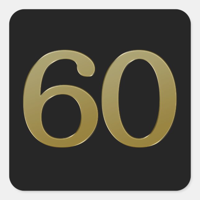Pegatina número 60 Gold Square (Anverso)