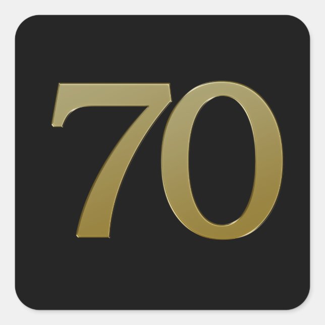 Pegatina número 70 Gold Square (Anverso)