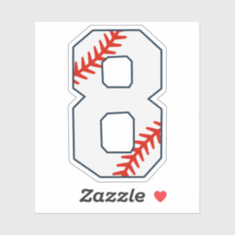 Pegatina Número 8 de Jersey de Béisbol