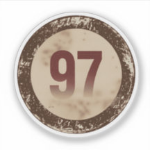 Número 97 Vintage con Efecto de Desgaste