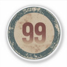 Número 99 Vintage con Efecto de Desgaste