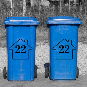 Pegatina Número de dirección del contenedor de basura perso